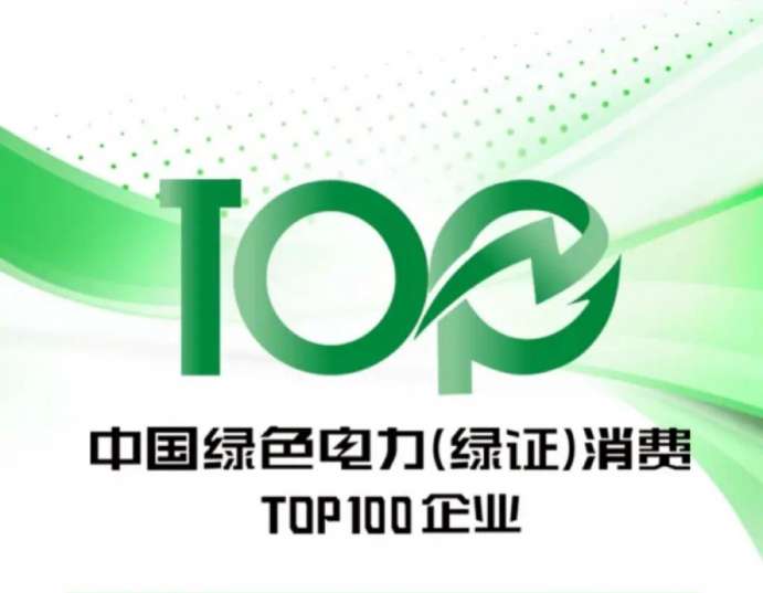 大全能源入选中国绿色电力（绿证）消费TOP100企业名录  